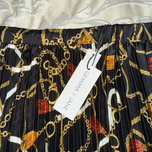 Gemma & Stella print pleated skirt US M - Picture 3 of 5